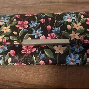 Floral Clutch with Silver Accent
